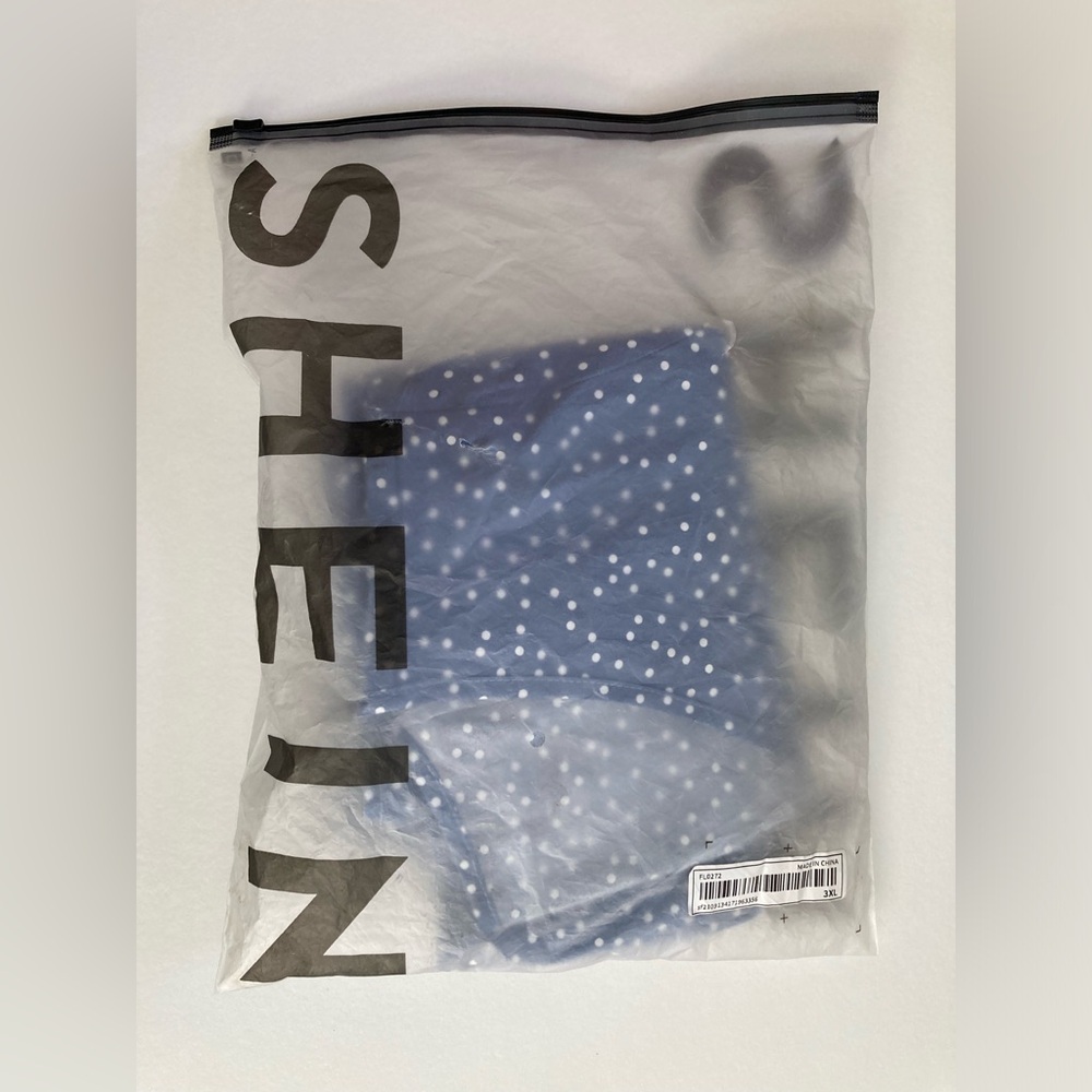 SHEIN | New SHEIN Curve Polka Dot V-Neck Peplum Blouse - Picture 10 of 10